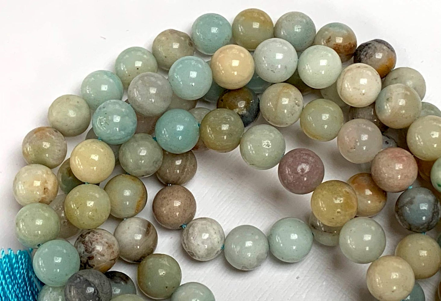Amazonite Mala Necklace - Embrace Harmony & Communication - Gemini & Virgo Birthstone - Throat & Heart Chakra