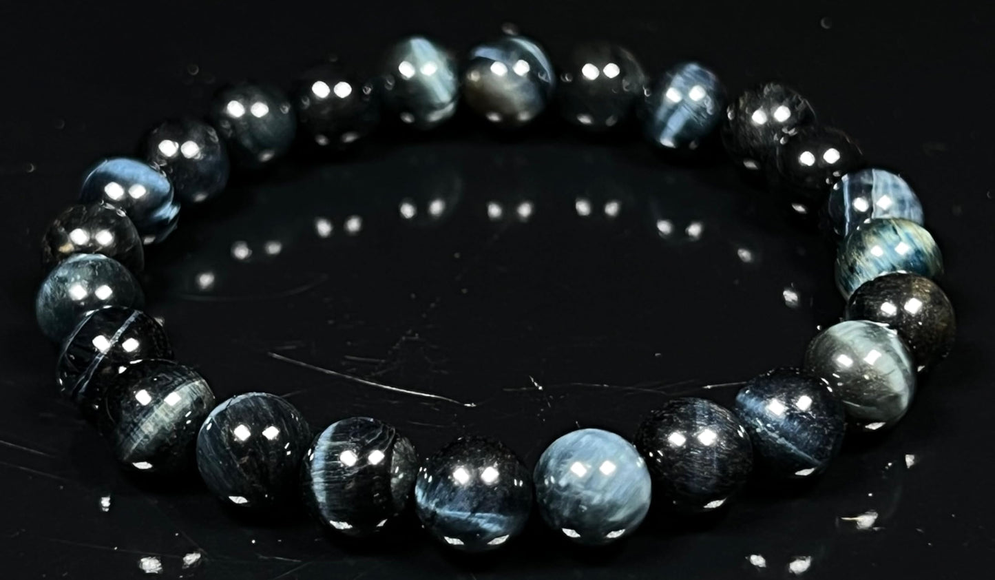 Tiger's Eye Stretch Bracelet – 8mm Beads – Multicolor Options – Solar Plexus Chakra & Zodiac Birthstones – Wrist Sizes 6-9 Inches