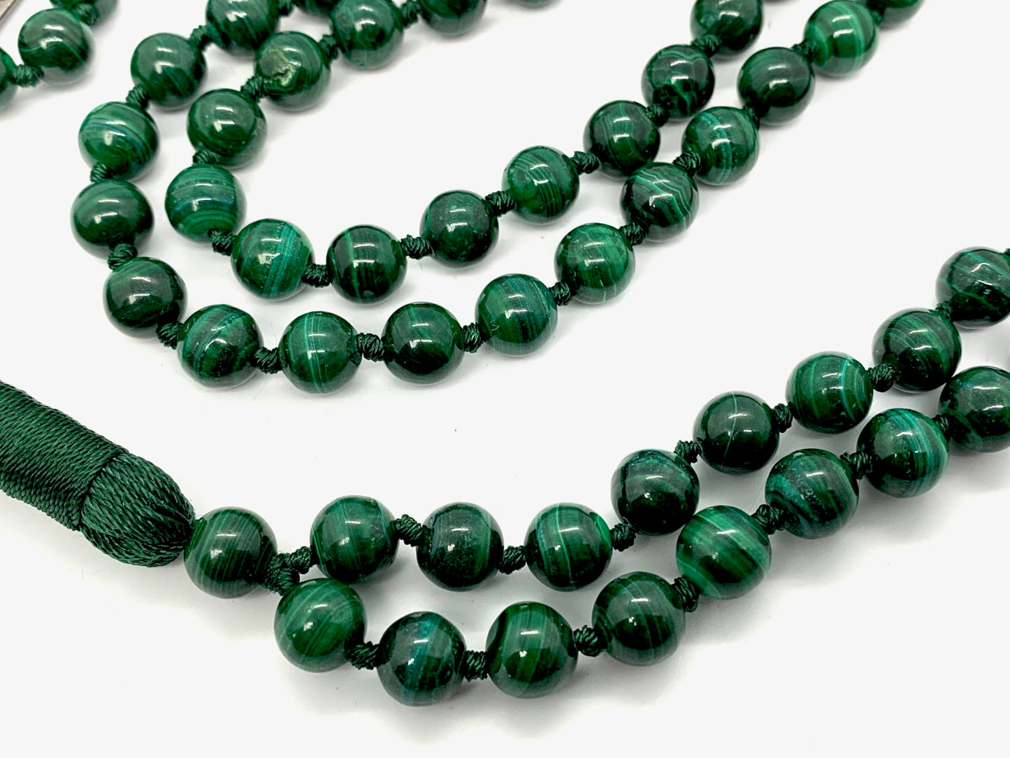 Hand-Knotted Malachite Mala Necklace | 108 Beads | GAIA Collection