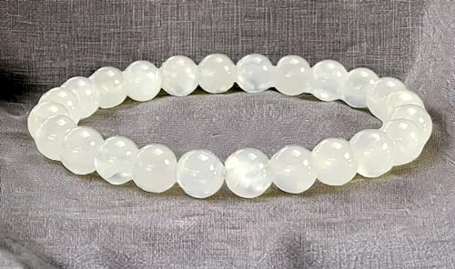 Cleanse & Uplift: Selenite Stretch Bracelet (10mm Beads) - Taurus & Gemini Birthstone & Crown Chakra Harmony