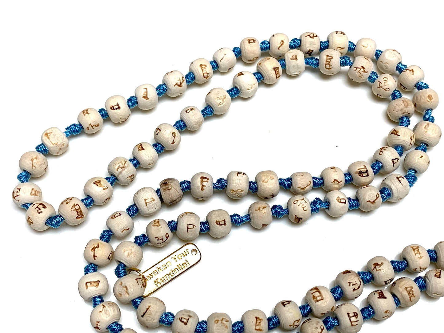 Tulsi mala Beads Holy Basil Japa mala Ram mala w/ 5 Mukhi Rudrakha 5 Face Rudraksh 108 Prayer Beads Energized for Chanting Mantra 7 Chakra mala in Red Blue Teal Colors w/Pouch (TEAL TURQUOISE)