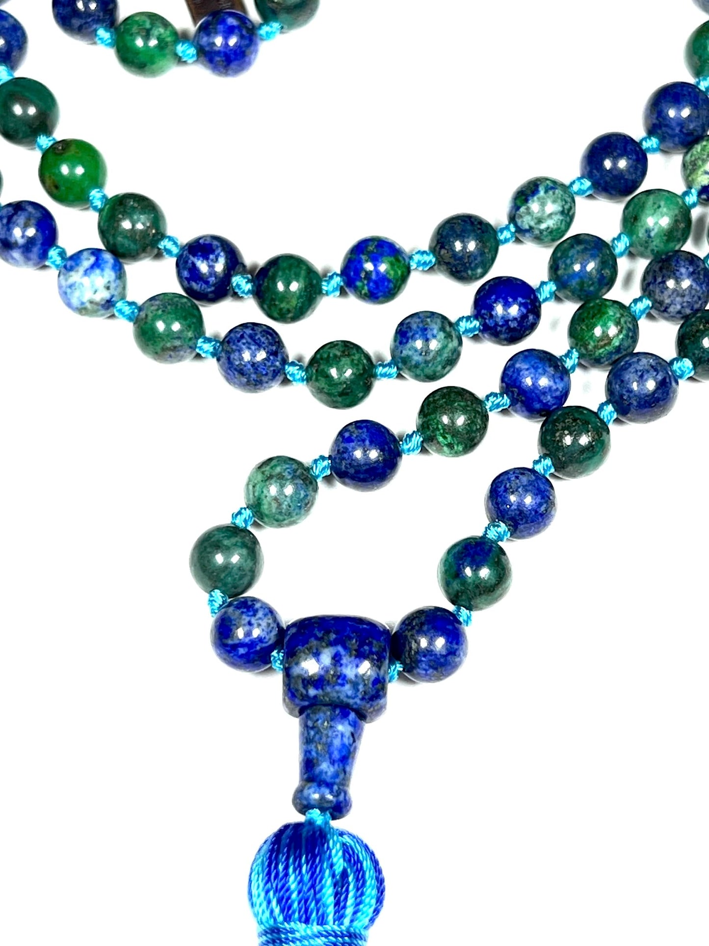 Celestial Insight | Azurite Mala Necklace | 108 Beads | AJNA & CELESTA Collection