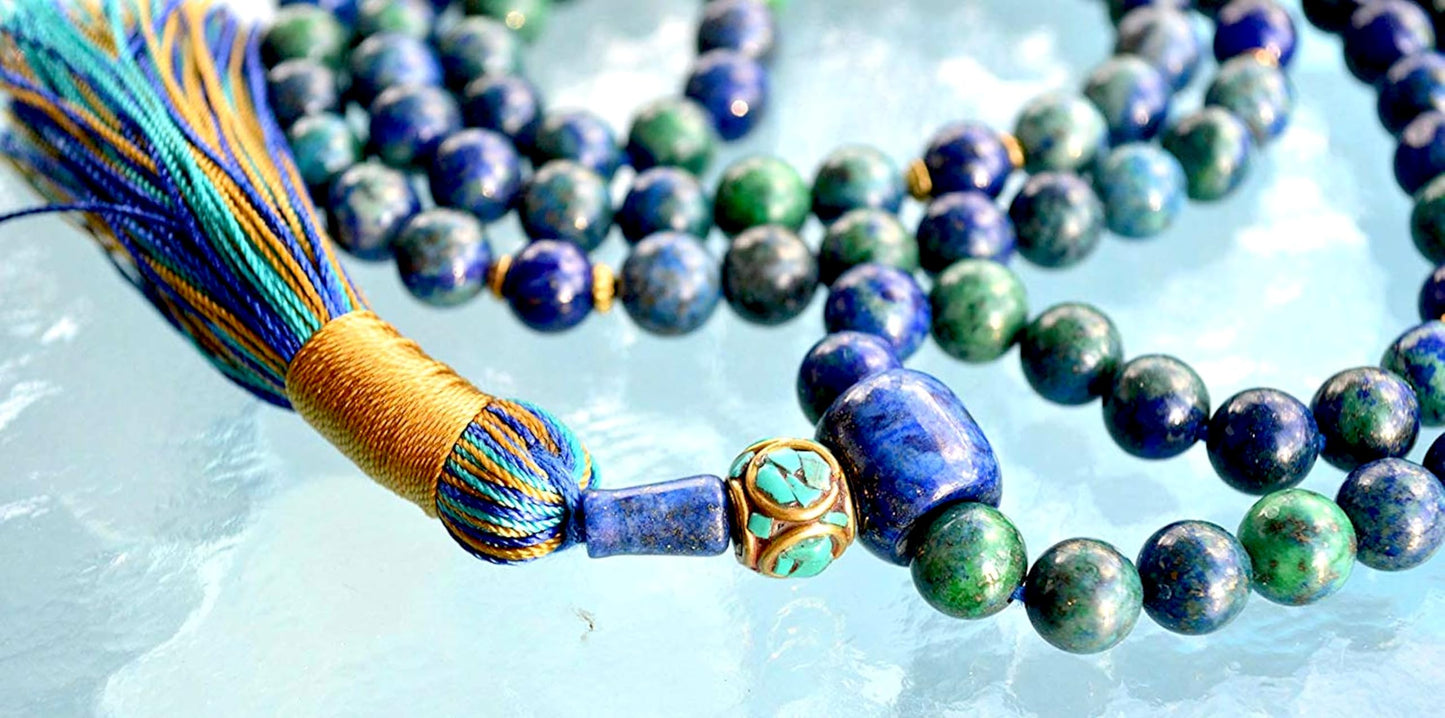 Azurite Mala Necklace | Third Eye - Ajna Chakra | CELESTA Collection