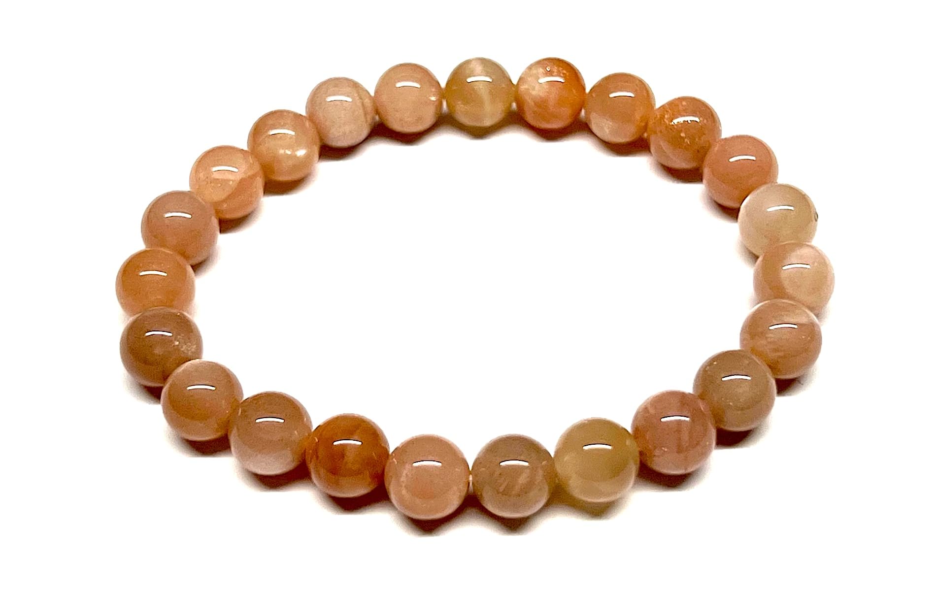 Sunstone Stretch Bracelet 8mm Beads Sacral Chakra Confidence Sensuality Golden Solar Energy ADITYA Collection Creative Power Radiance Spiritual Jewelry Handmade USA AYK