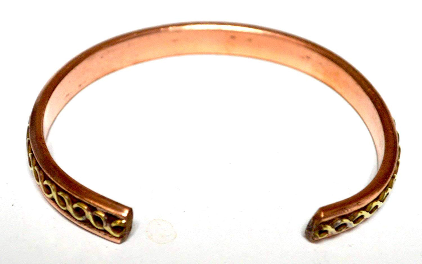 AWAKEN YOUR KUNDALINI Pure Copper Astadhatu Cuff Bracelet - w/Brass Wire Design - Root Chakra Jewelry