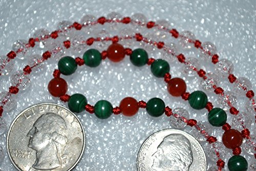 Crystal Quartz, Carnelian & Malachite Mala Necklace | GAIA Collection