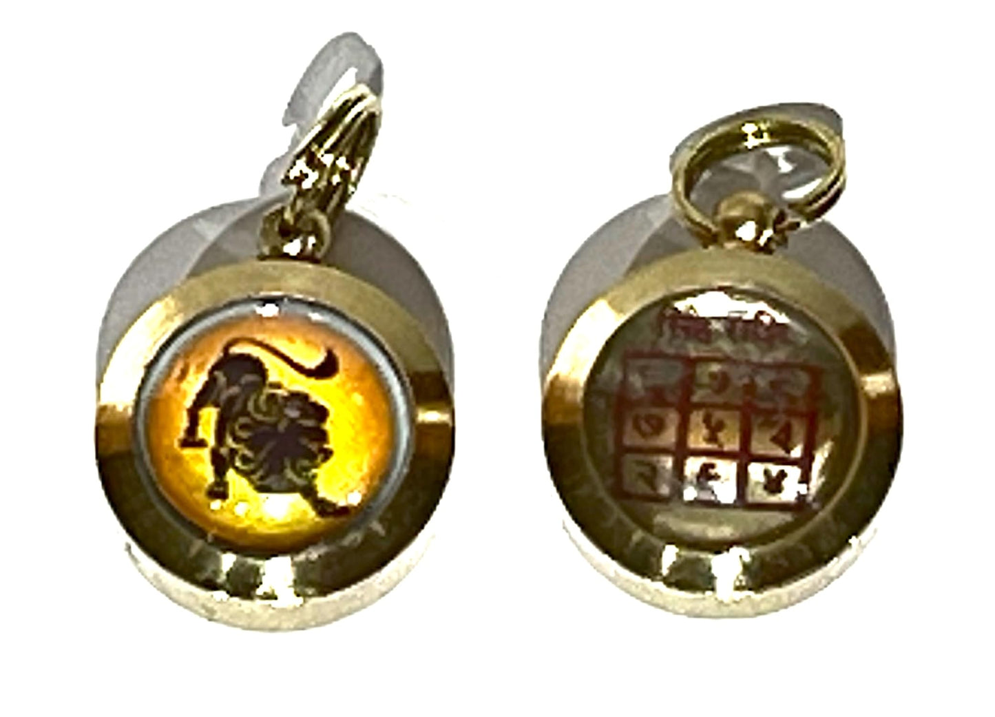 Zodiac Constellation Pendant Necklace - Sun Sign Amulet - Rashi Yantra Pendant - 3/4 Inch Brass Pendant with Zodiac Yantra