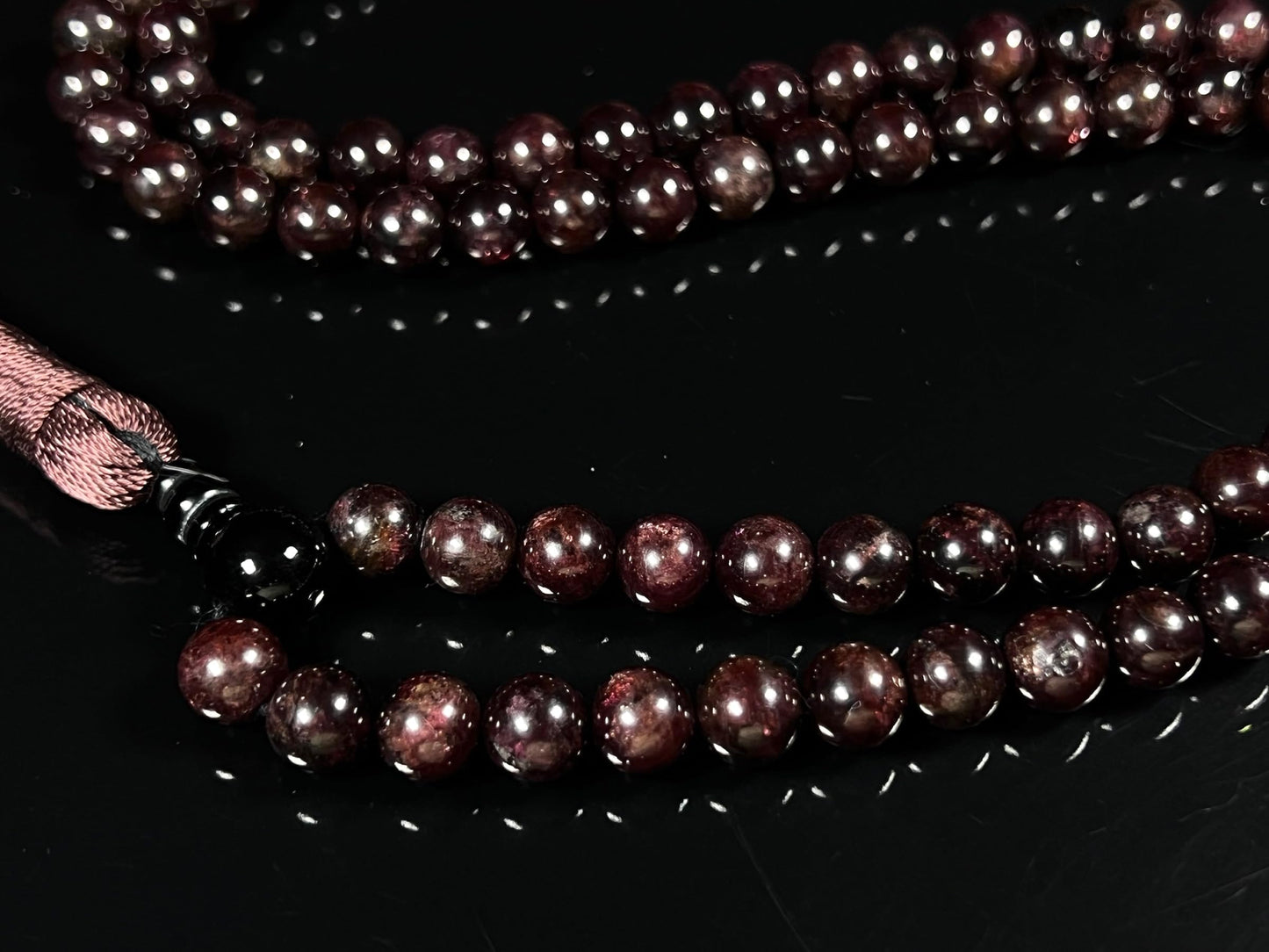 Handmade Natural Garnet Mala Beads Necklace | 6mm & 8mm | 108 Beads | Passion & Vitality Mala | Capricorn Birthstone & Root Chakra