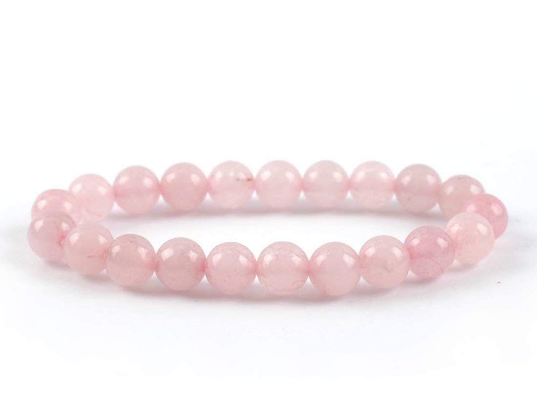 AWAKEN YOUR KUNDALINI Rose Quartz Stretch Bracelet, Heart Chakra, Libra Birthstone, 8mm Beads