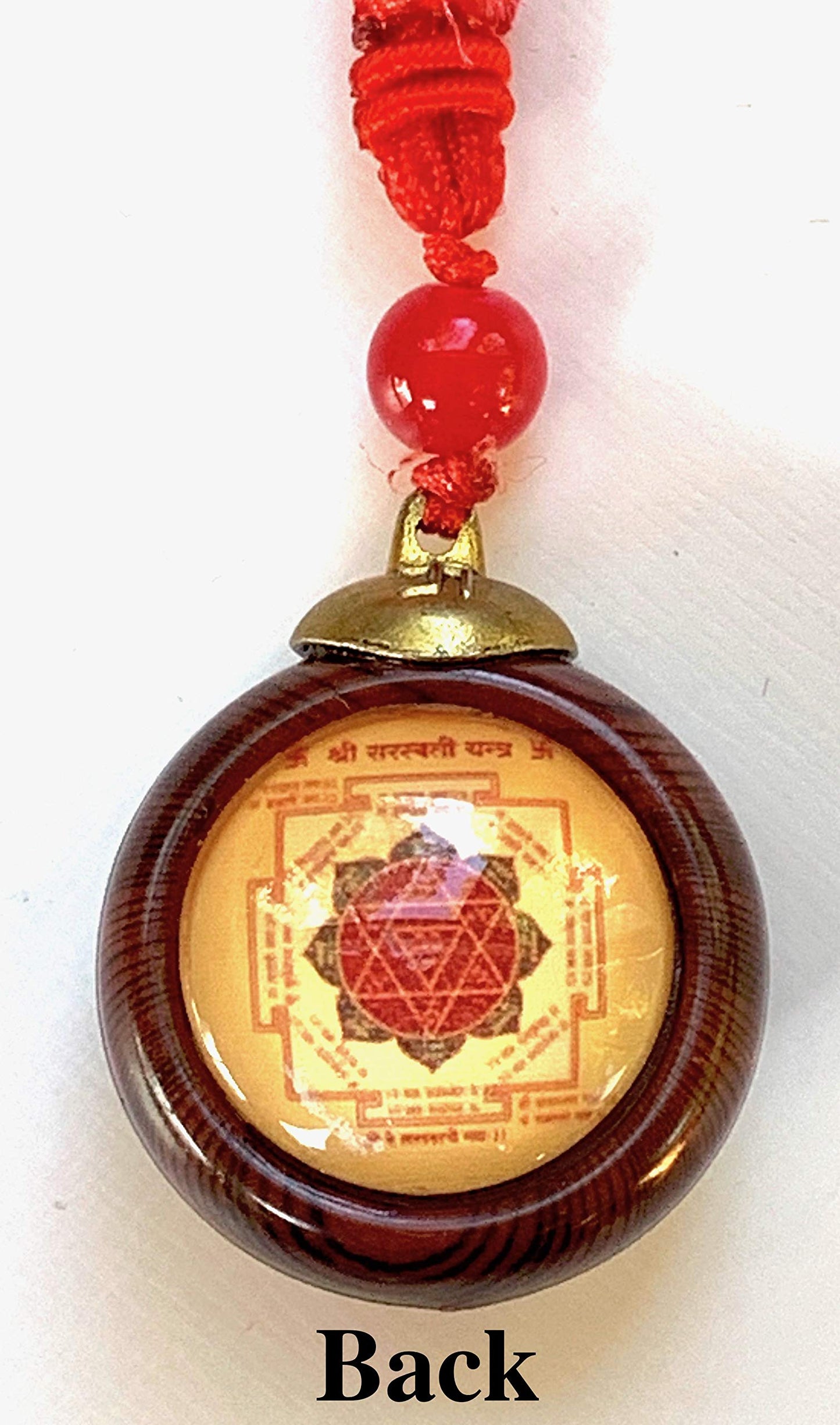 Saraswati Yantra with Sri Yantra - Dual Yantra Amulet for Education, Prosperity & Abundance