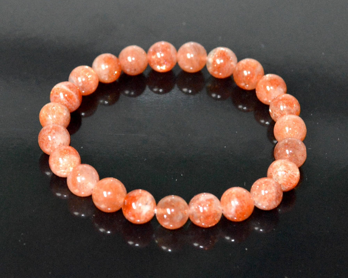 Handmade AAA Grade Sunstone Stretch Bracelet - Birthstone for Leo - July-August Sun Sign - Solar Plexus Chakra - Astrological Sign Leo