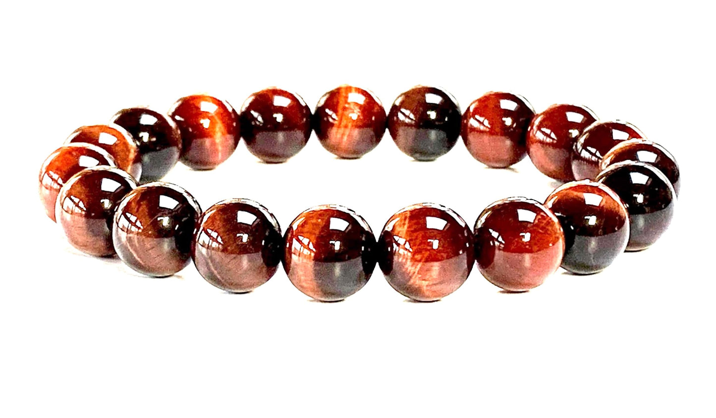 Tiger's Eye Stretch Bracelet – 8mm Beads – Multicolor Options – Solar Plexus Chakra & Zodiac Birthstones – Wrist Sizes 6-9 Inches