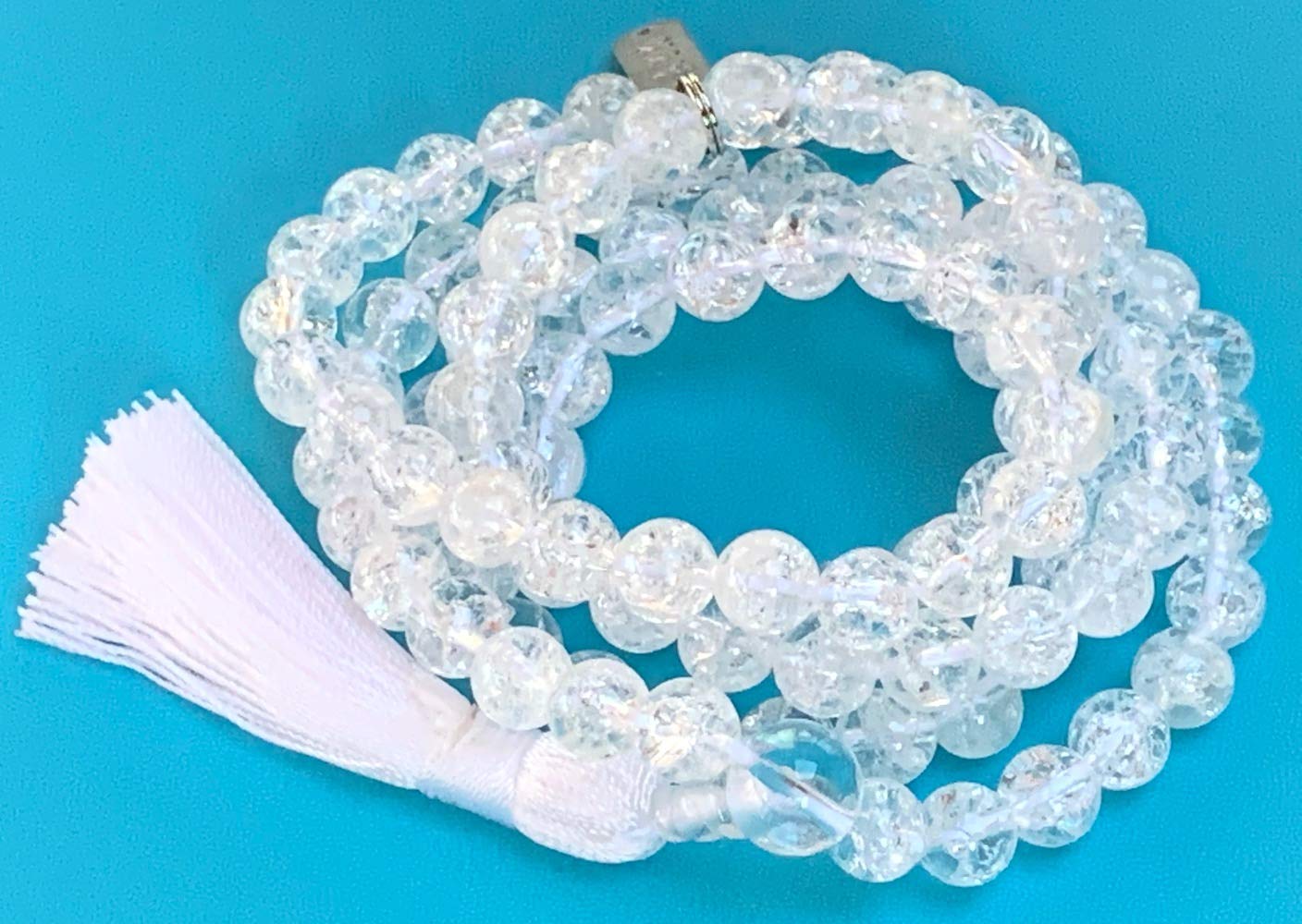 Crackled Quartz Mala Beads Necklace