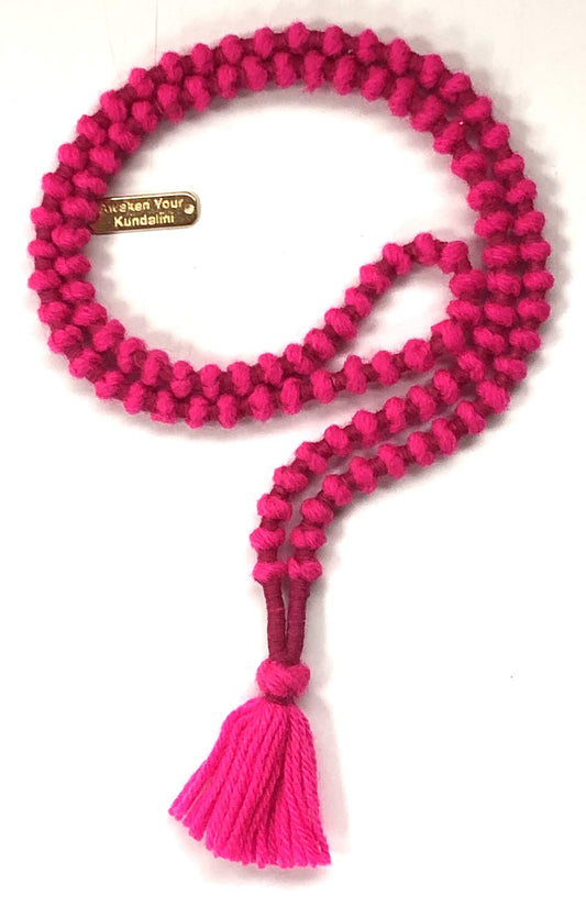 Buddhist Wool Mala Beads Necklace, Chakra Meditation Mala, Eco Friendly Light Mantra chanting Beaded Necklace, Soft Light Manageable