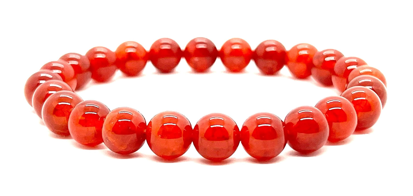 AWAKEN YOUR KUNDALINI Red Dragon Vein Fire Agate Stretch Bracelet - Root Chakra - Aries Birthstone