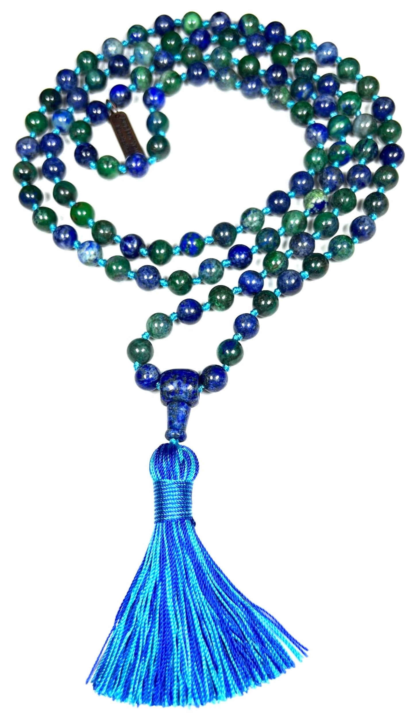 Celestial Insight | Azurite Mala Necklace | 108 Beads | AJNA & CELESTA Collection