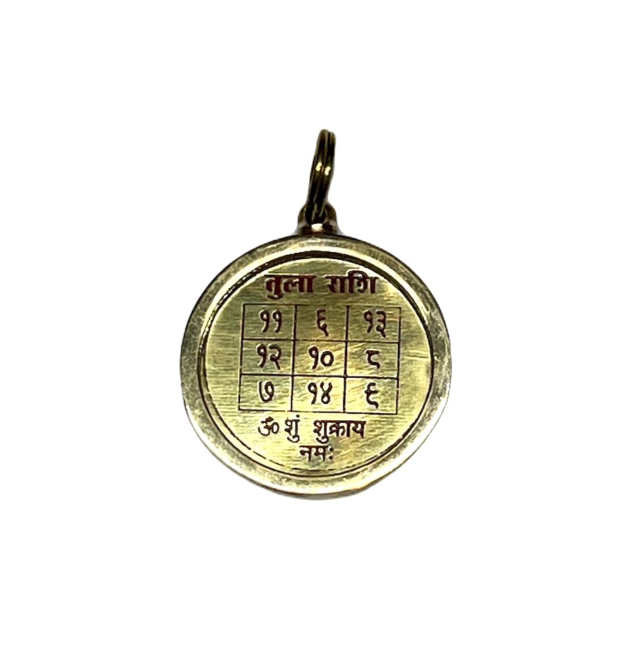 Zodiac Constellation Pendant Necklace - Sun Sign Amulet - Rashi Yantra Pendant - 1 Inch Brass Pendant with Zodiac Yantra