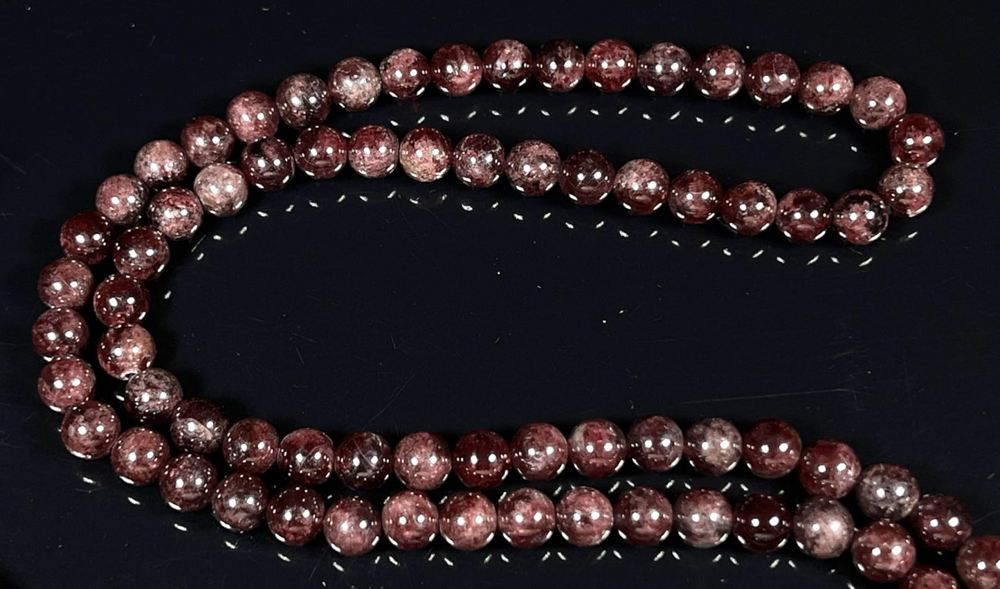 Handmade Natural Garnet Mala Beads Necklace | 6mm & 8mm | 108 Beads | Passion & Vitality Mala | Capricorn Birthstone & Root Chakra