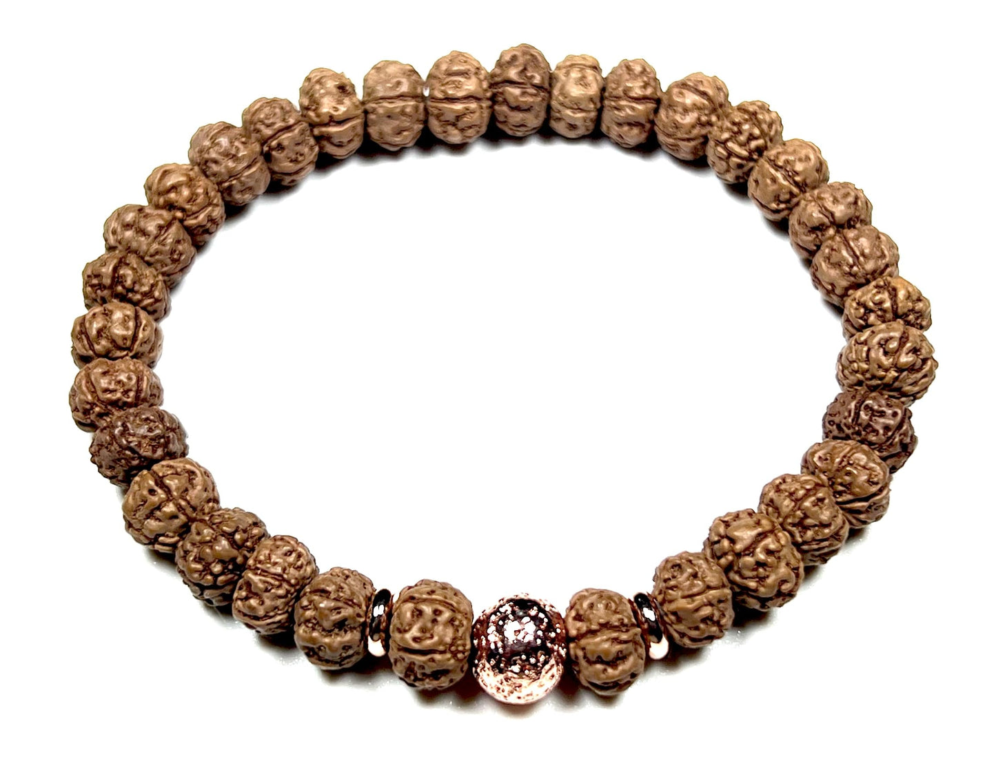 Lava Rock & Rudraksha Bracelet | Throat & Root Chakra Healing | Taurus & Libra