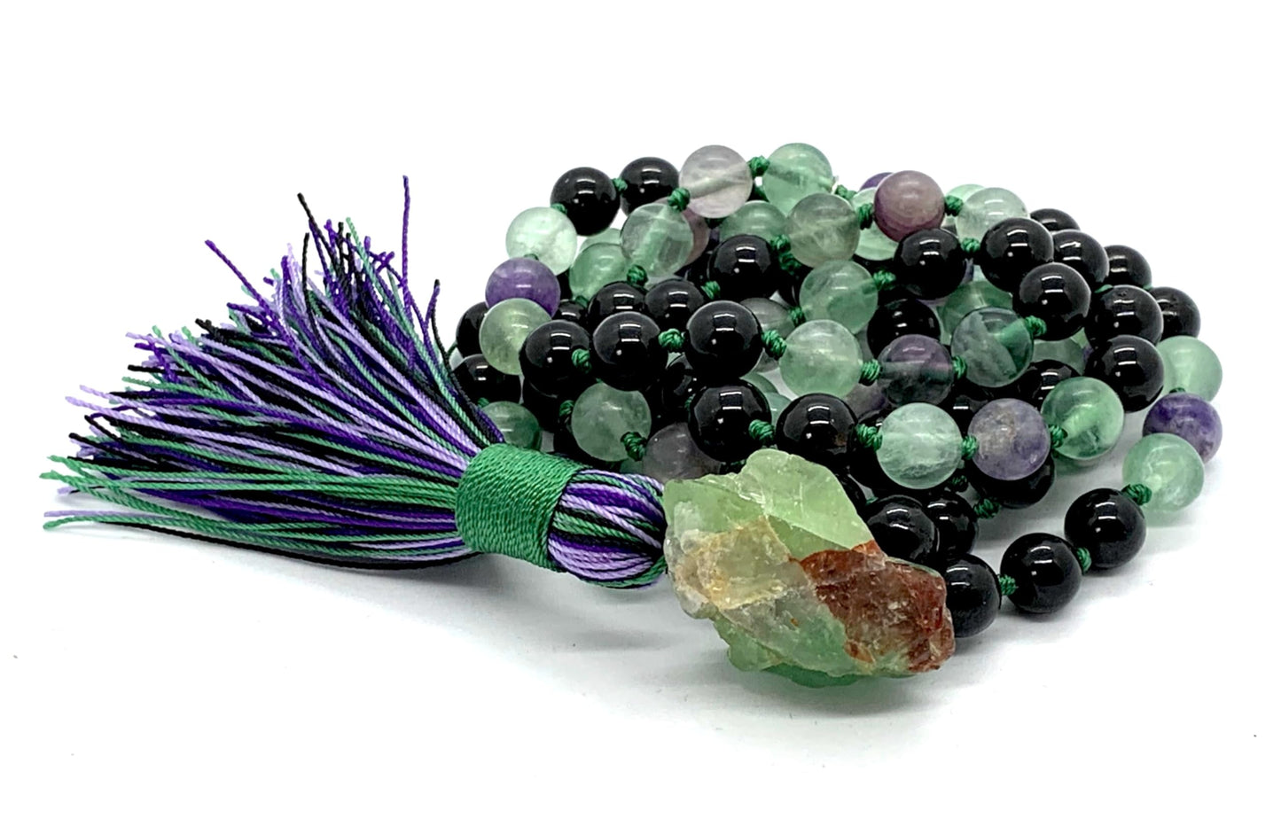 Guardian’s Trinity Mala | Fluorite, Tourmaline & Amethyst | VISTA + SOMA