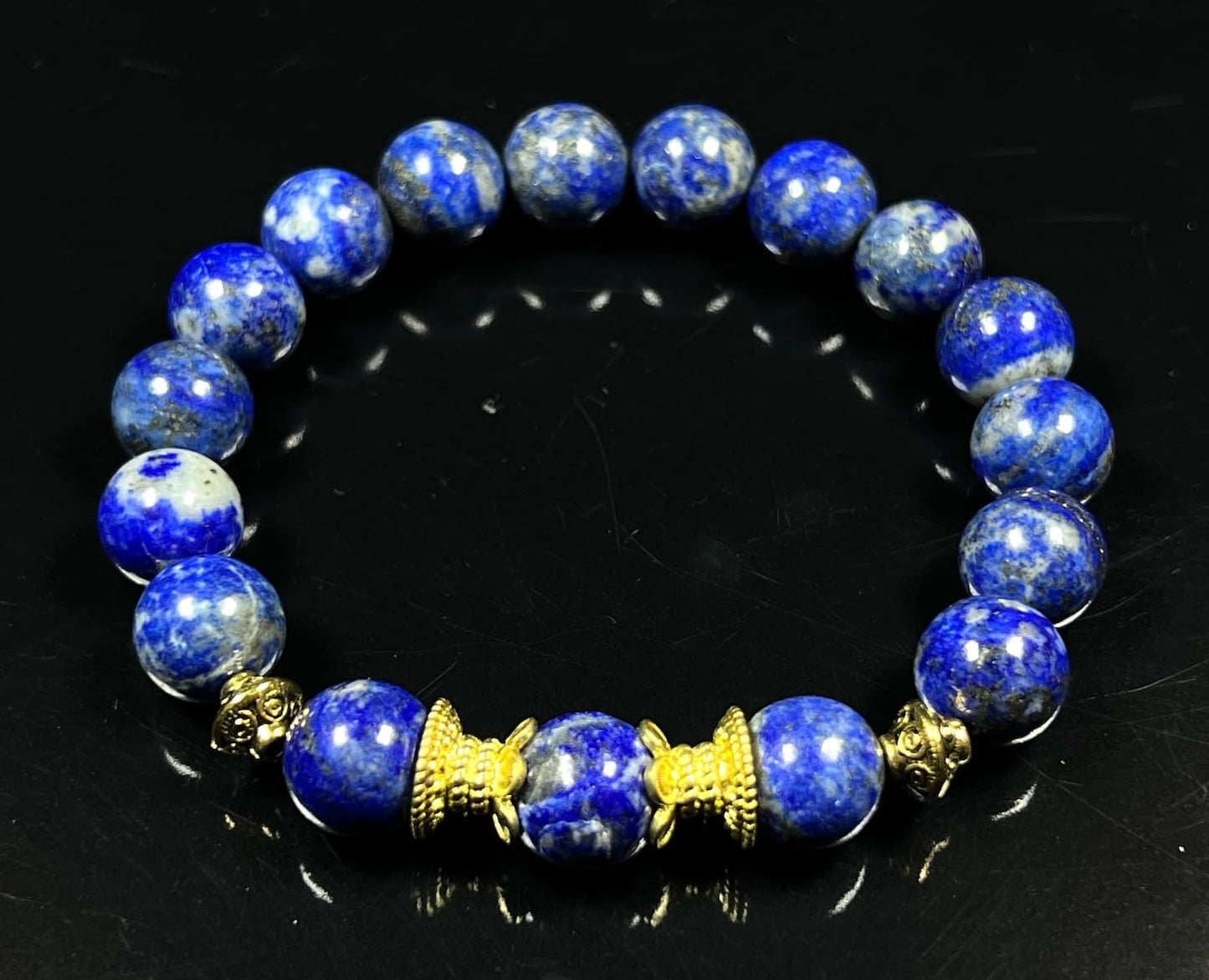 Lapis Lazuli Stretch Bracelet | 10mm Beads | SATYA Collection