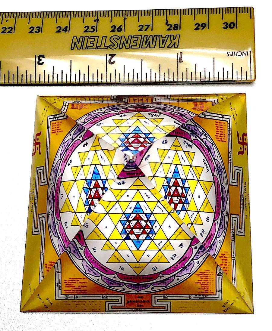 Sri Yantra Crystal Pyramid | 3-Inch Sacred Geometry Tool | TATTVA Collection