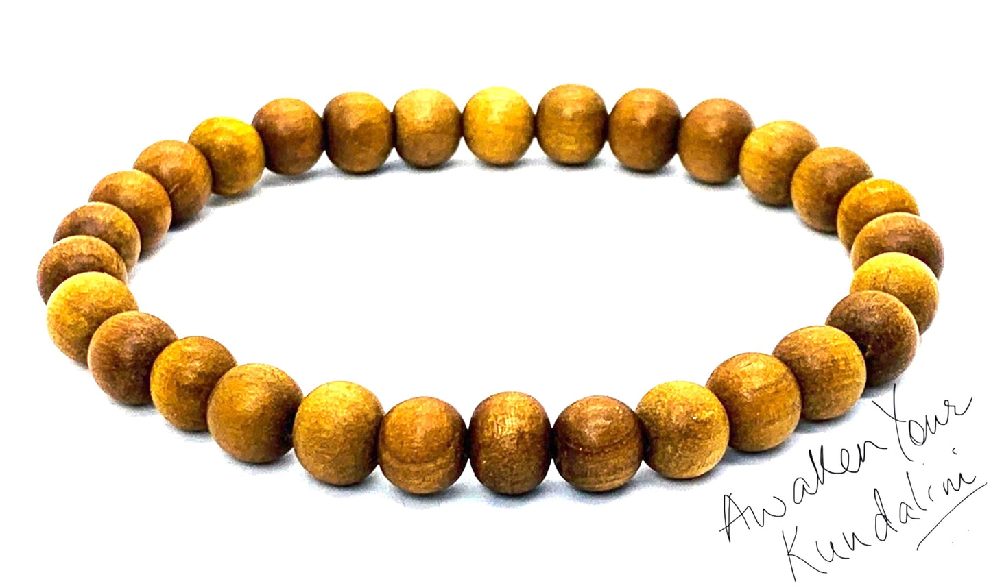 Haldi (Turmeric) & Lava Rock Beads Stretch Bracelet – 8mm – Solar Plexus Chakra & Leo Birthstone – Meditation Jewelry