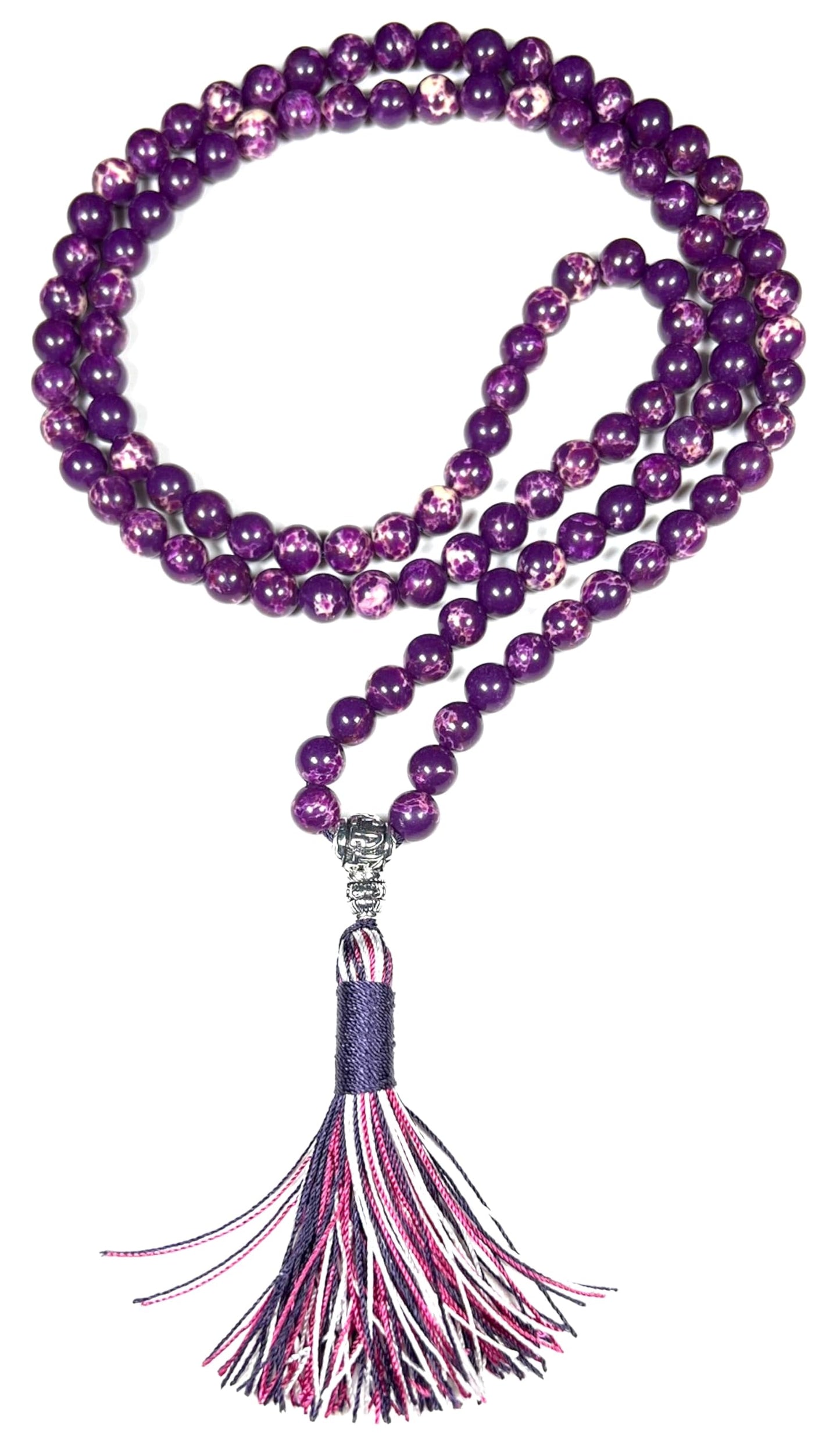 Sea Sediment Jasper Mala Beads Necklace