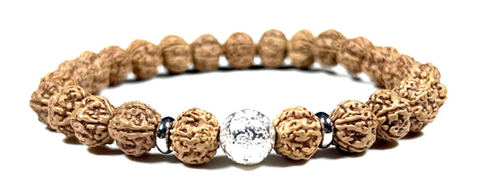 Lava Rock  & Rudraksha Bracelet  | Throat & Root Chakra Healing | Taurus & Libra