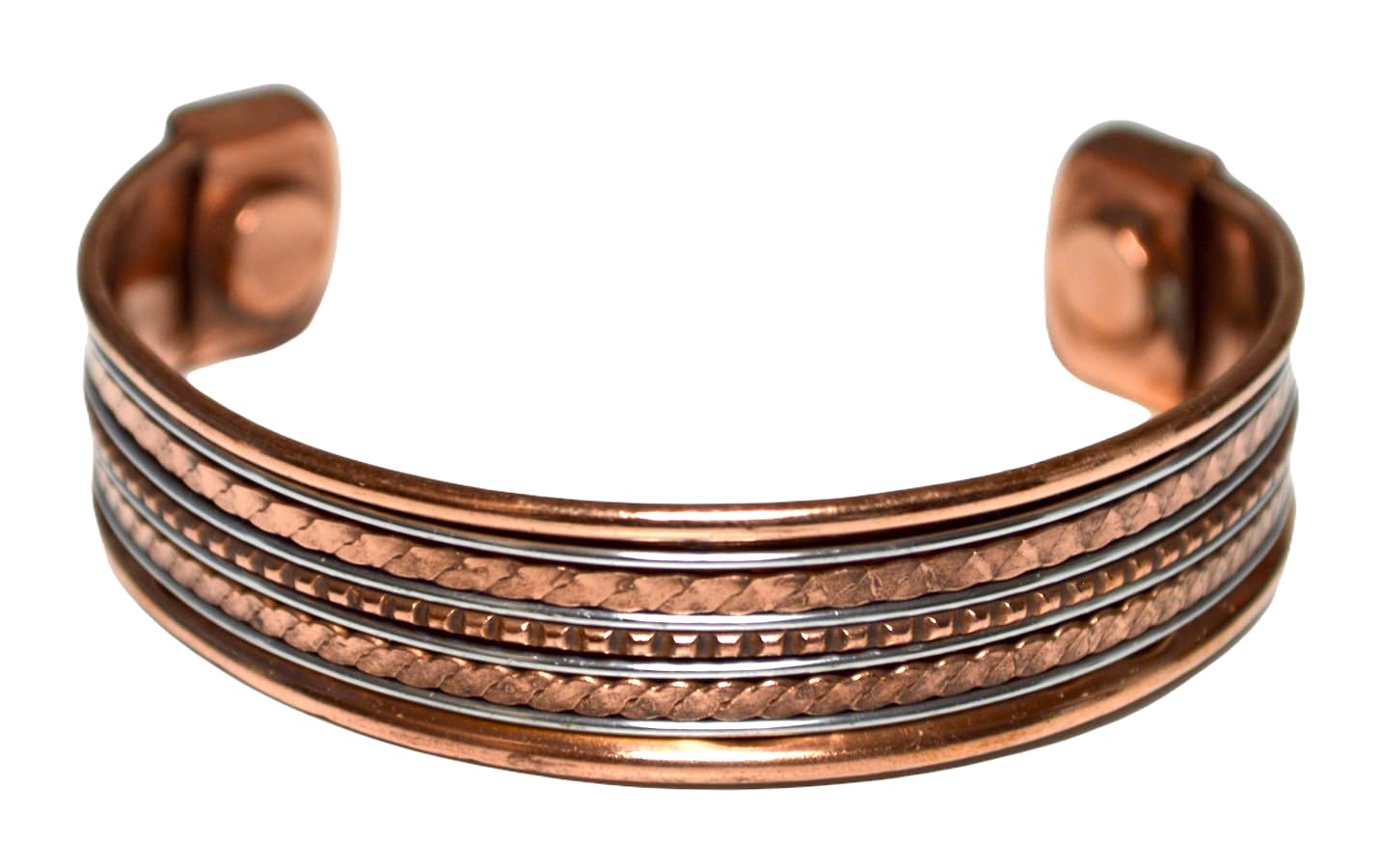 Embrace Bold Style: Handmade Adjustable Copper Cuff Bracelet (Wide & Narrow Braids) - Unisex Statement Piece