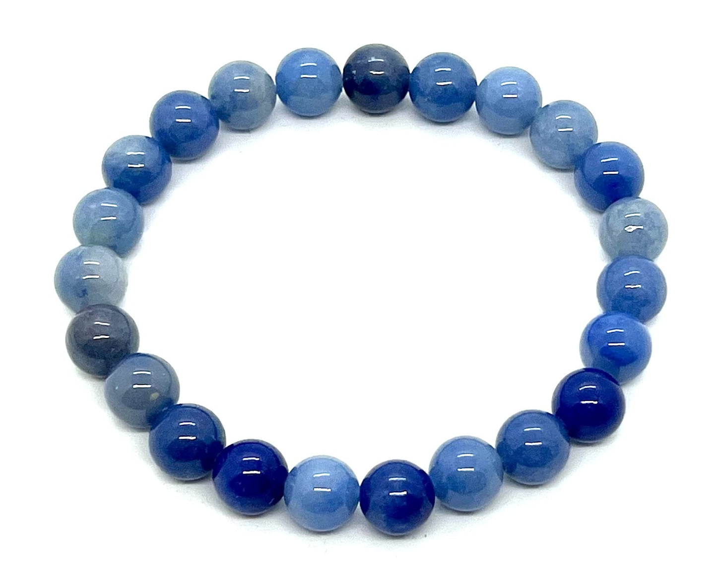 AERIS Blue Aventurine Stretch Bracelet | Calm & Clear Communication | Throat Chakra | Pisces Birthstone | 8mm Beads