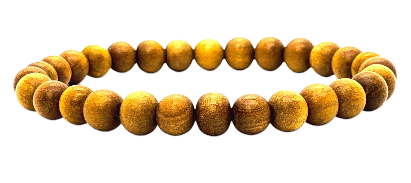 Haldi (Turmeric) & Lava Rock Beads Stretch Bracelet – 8mm – Solar Plexus Chakra & Leo Birthstone – Meditation Jewelry