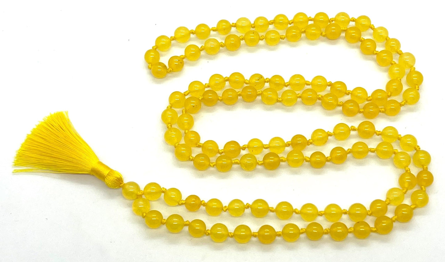 Yellow Jade Mala Necklace – Solar Plexus & Sacral Chakra Healing