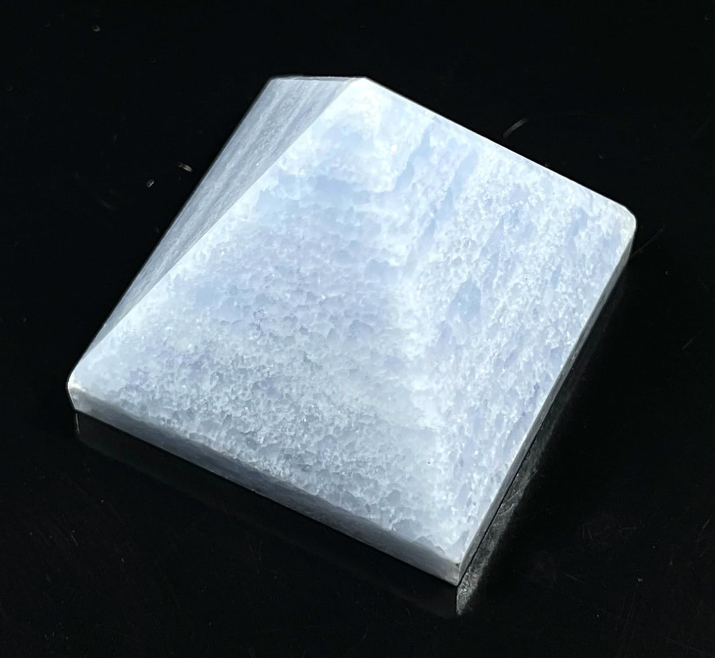 Blue Calcite Crystal Pyramid | 2-Inch Soothing Stone | TATTVA Collection
