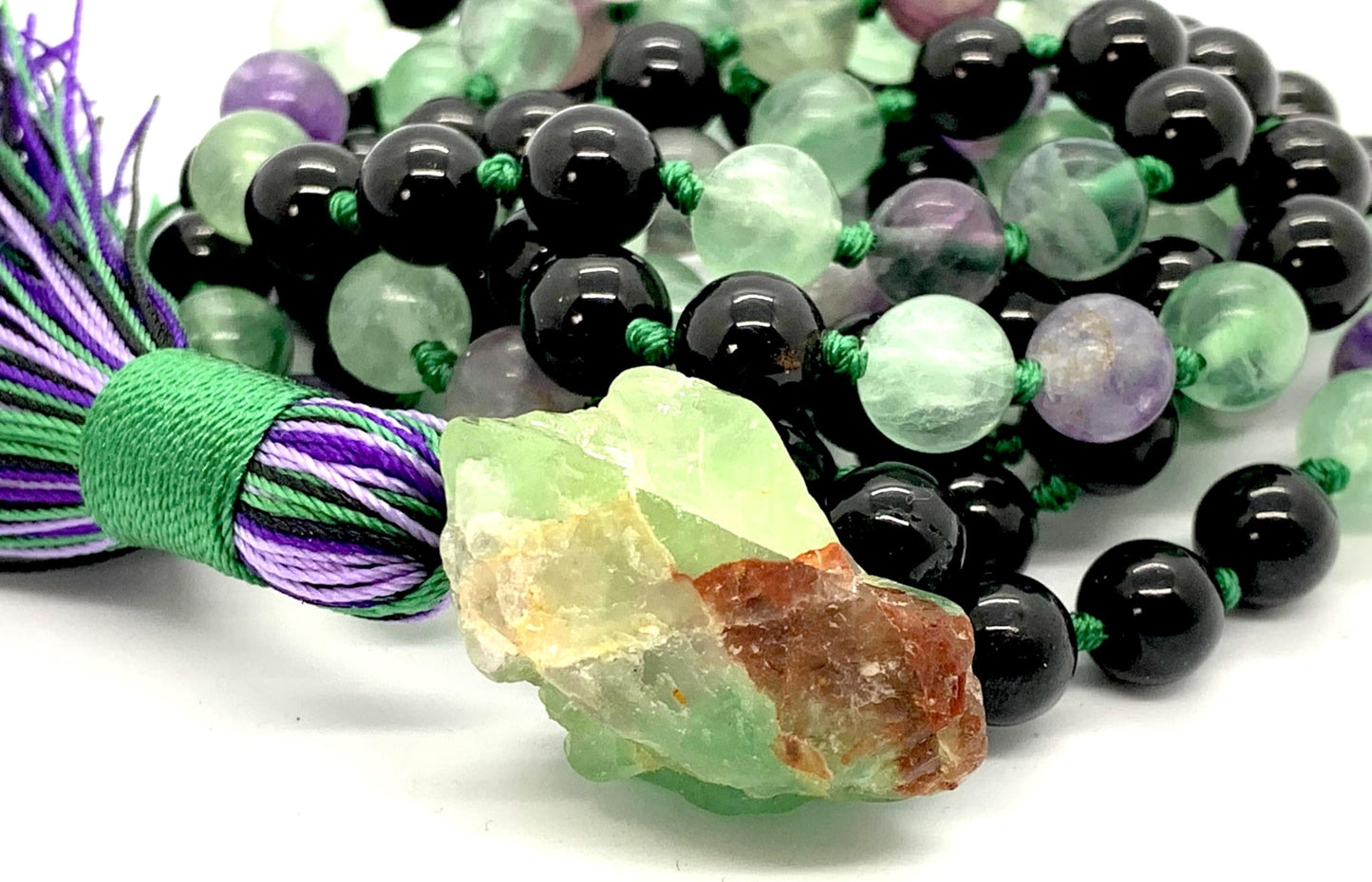 Guardian’s Trinity Mala | Fluorite, Tourmaline & Amethyst | VISTA + SOMA