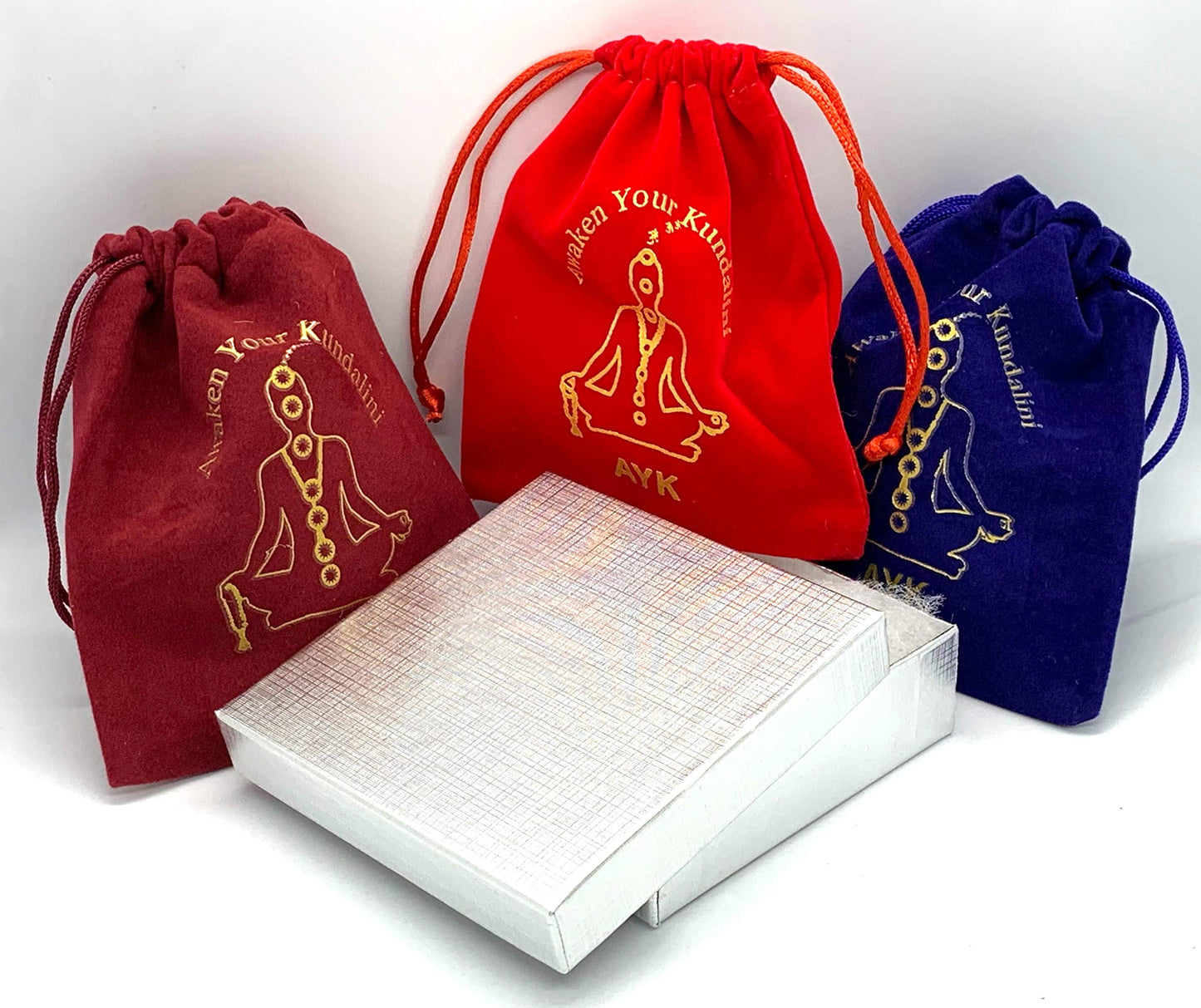 Tulsi mala Beads Holy Basil Japa mala Ram mala w/ 5 Mukhi Rudrakha 5 Face Rudraksh 108 Prayer Beads Energized for Chanting Mantra 7 Chakra mala in Red Blue Teal Colors w/Pouch (RED)