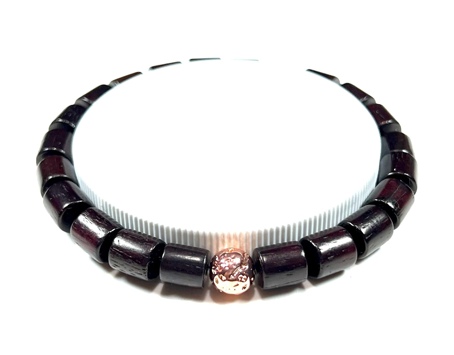 Rosewood & Rose Gold Bead Bracelet | ARANYA Collection