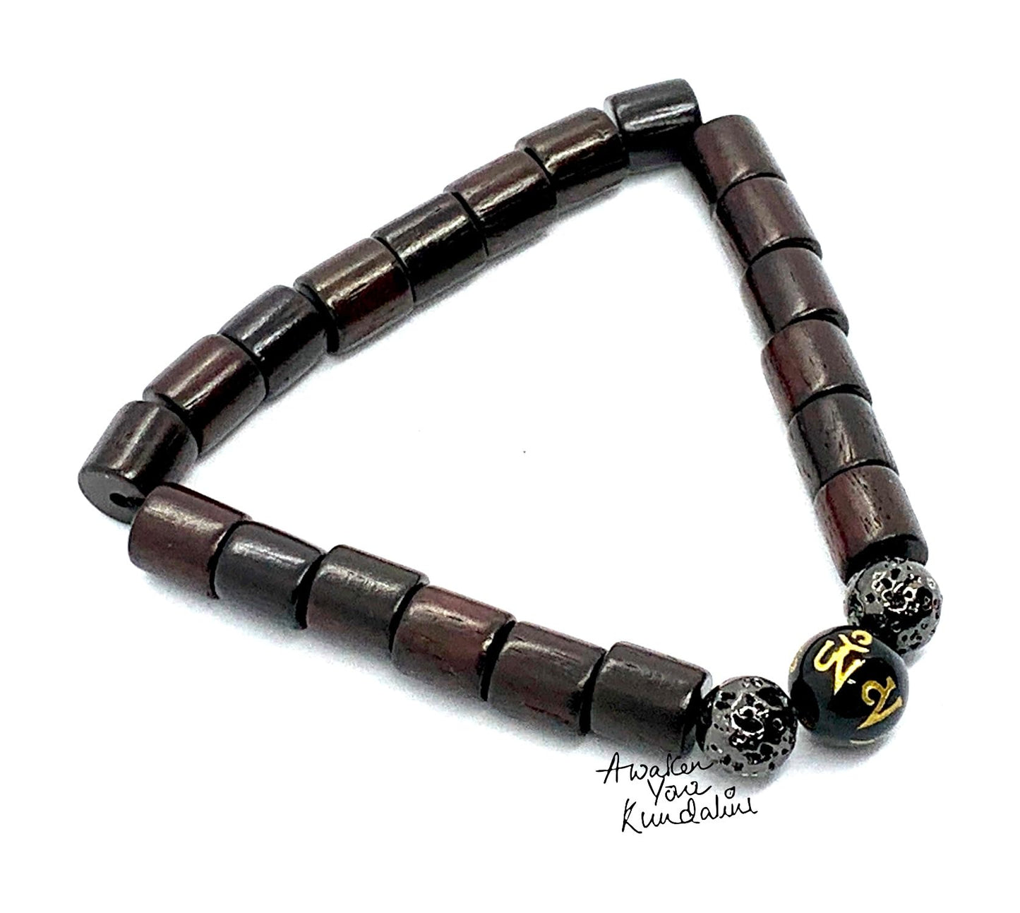 Rosewood, Obsidian & Lava Stretch Bracelet | ARANYA Collection