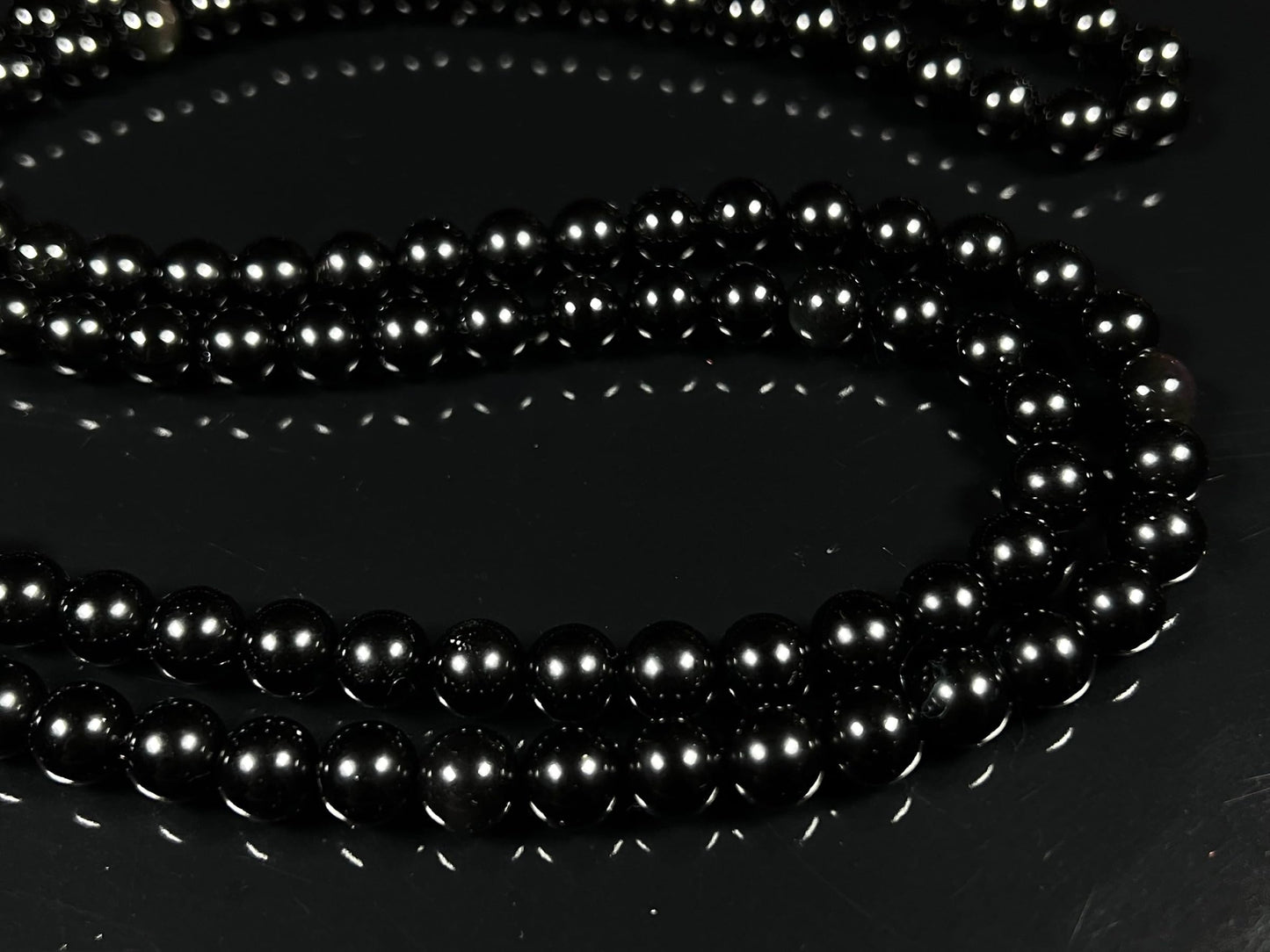 Handmade Black Obsidian Mala Beads Necklace – 8mm, 108 Beads – Root Chakra, Scorpio & Sagittarius Birthstone