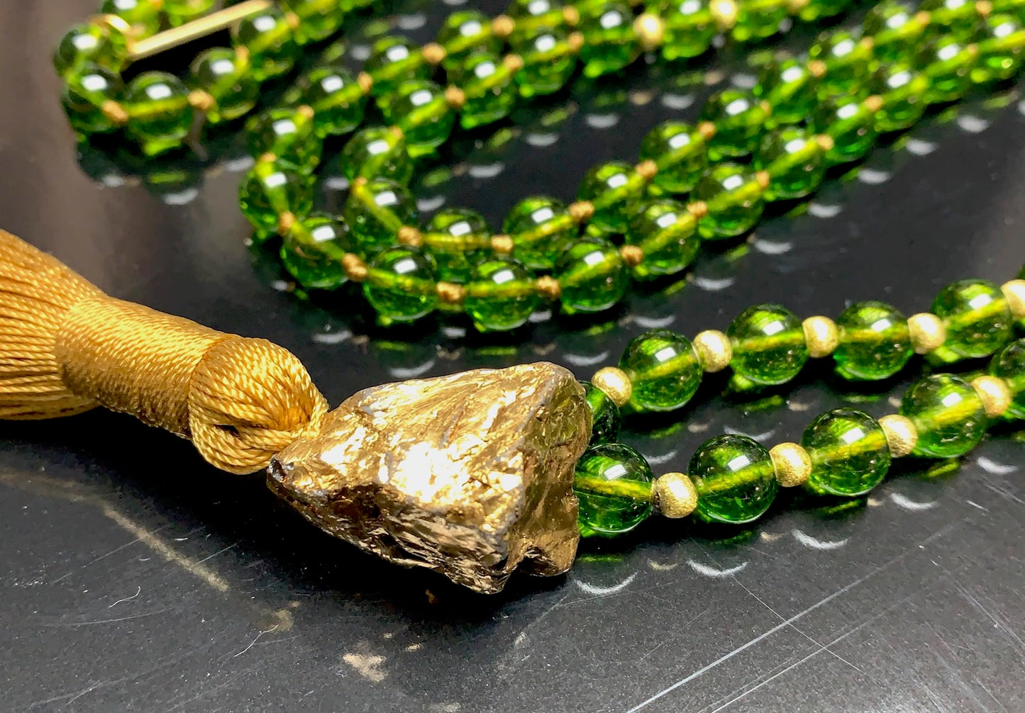 Peridot Abundance Crystal Beaded Necklace – 8mm High-Grade Gemstone | 108 Mala Beads | Heart & Solar Plexus Chakras | August Birthstone Energy | Ethically Sourced