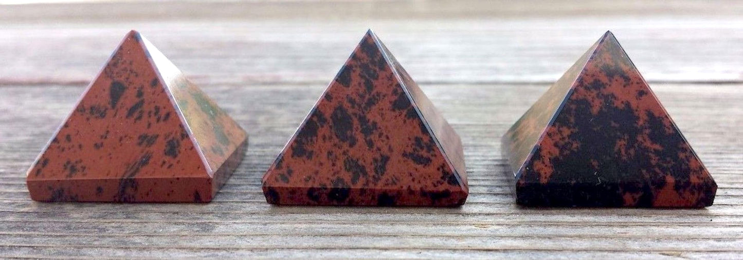 Mahogany Obsidian Crystal Pyramid | 2-Inch Protection Stone | TATTVA Collection
