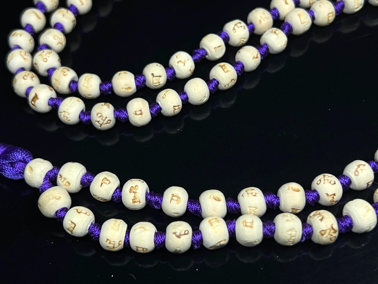Handmade Tulsi Mala Beads Necklace – 8mm Beads with "Ram" Inscription – Multicolor Options – Chakra Balancing & Zodiac Birthstones – Meditation Jewelry