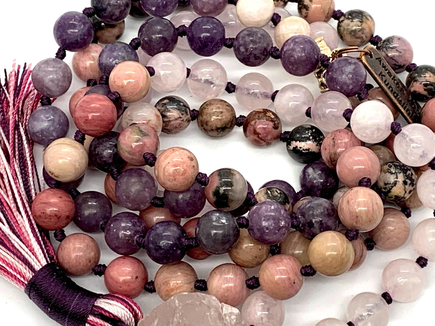 LUCEM Charoite Mala Necklace | Heart Healing & Spiritual Growth | Heart Chakra | February Birthstone