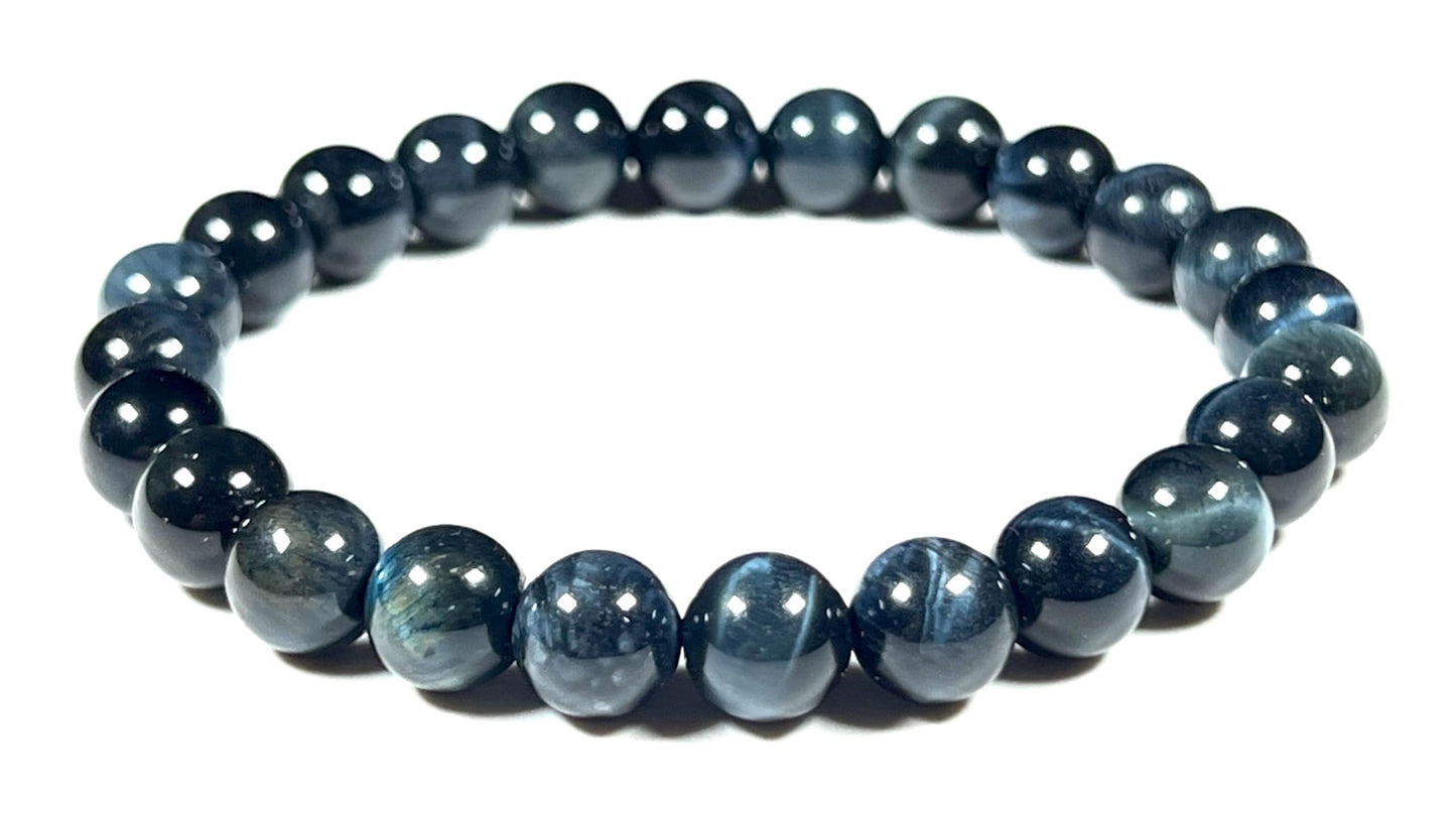 Tiger's Eye Stretch Bracelet – 8mm Beads – Multicolor Options – Solar Plexus Chakra & Zodiac Birthstones – Wrist Sizes 6-9 Inches