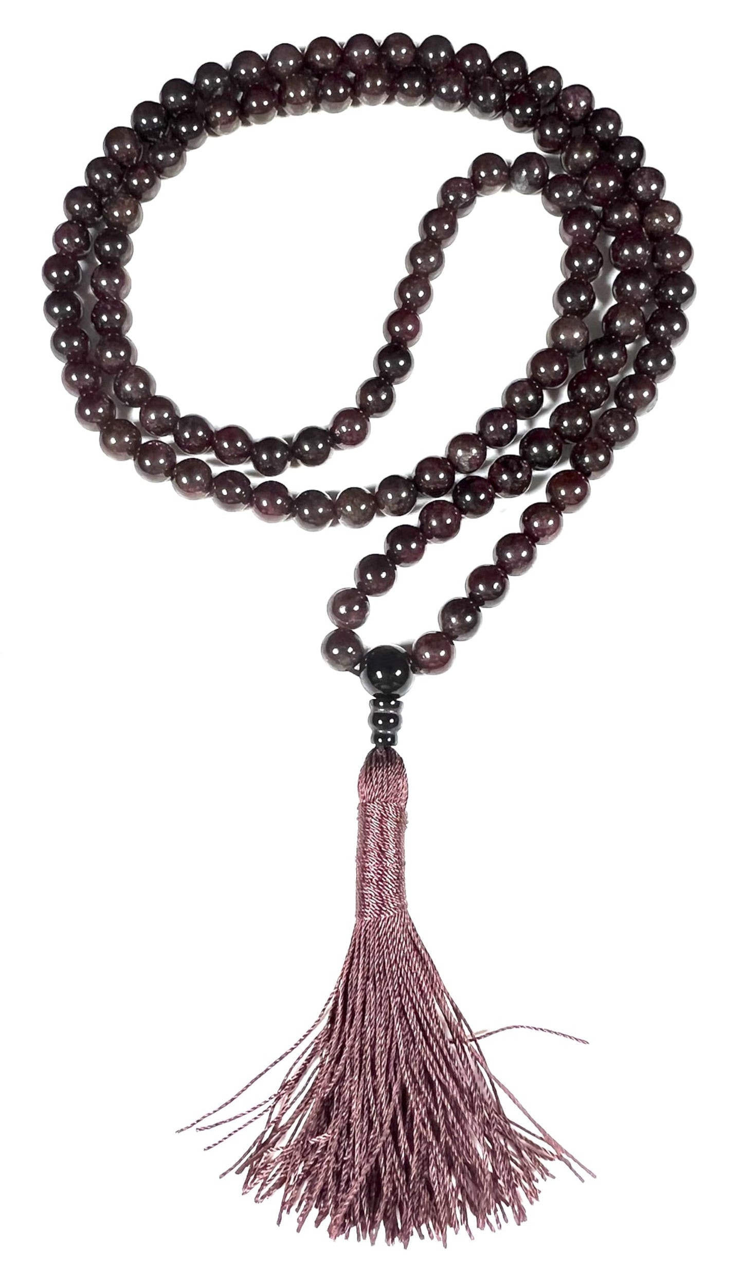Handmade Natural Garnet Mala Beads Necklace | 6mm & 8mm | 108 Beads | Passion & Vitality Mala | Capricorn Birthstone & Root Chakra