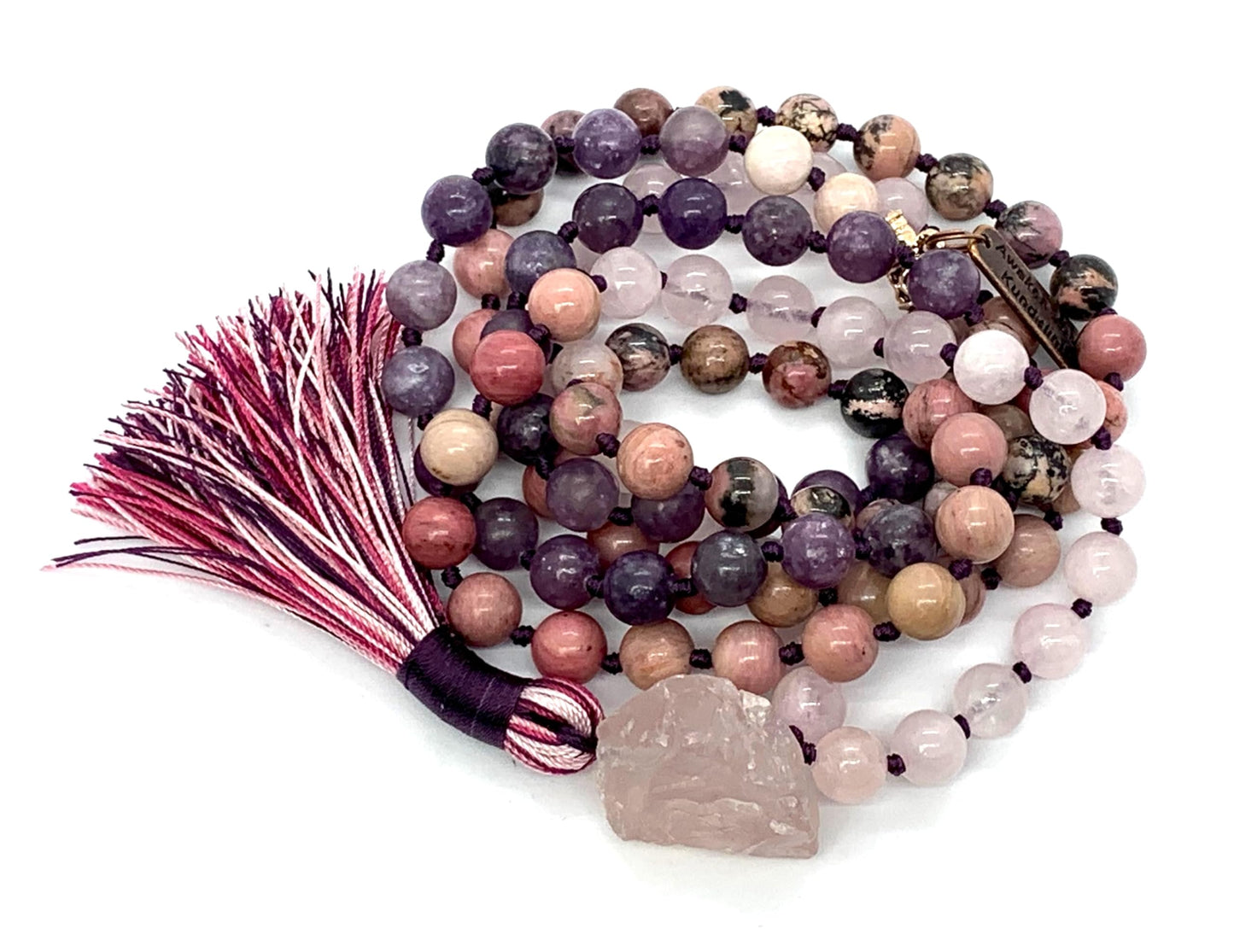 LUCEM Charoite Mala Necklace | Heart Healing & Spiritual Growth | Heart Chakra | February Birthstone