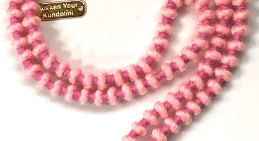 Hand Knotted Buddhist Wool Mala beads, Chakra mala, meditation mala, Eco friendly light chanting mantra mala beads necklace, Soft light manageable - Energized - In 6 colors (PINK)