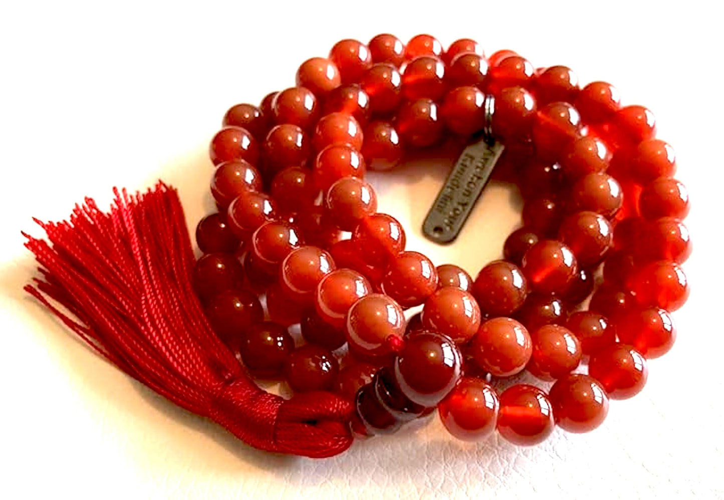 Red Carnelian Mala Necklace – Passion, Vitality & Emotional Courage | Sacral Chakra | VESTA Collection