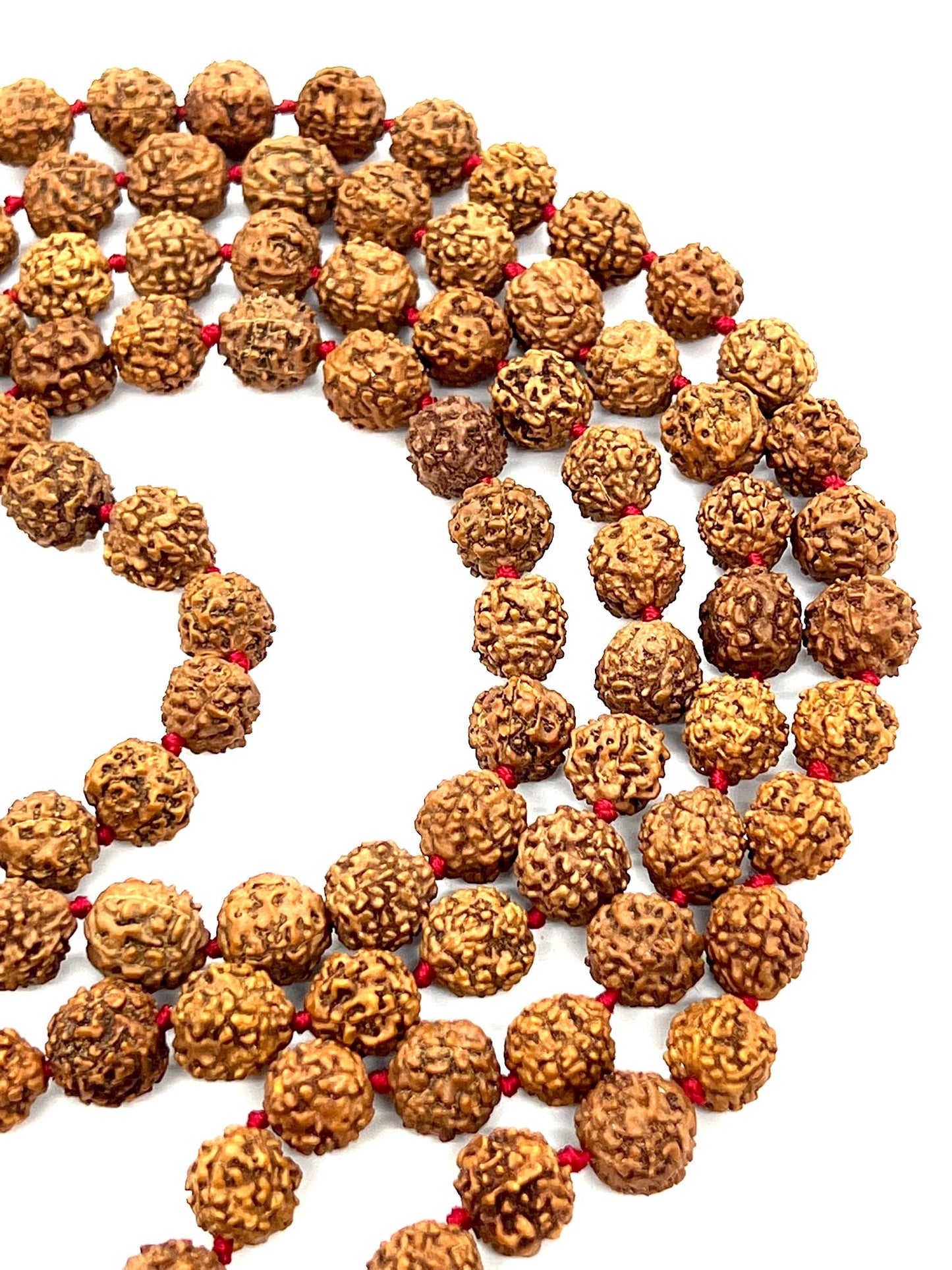 Rudraksha Mala Beads Necklace - 10mm 5 Mukhi (Five Faces) - Leo Sun Sign - Heart Chakra Balancing