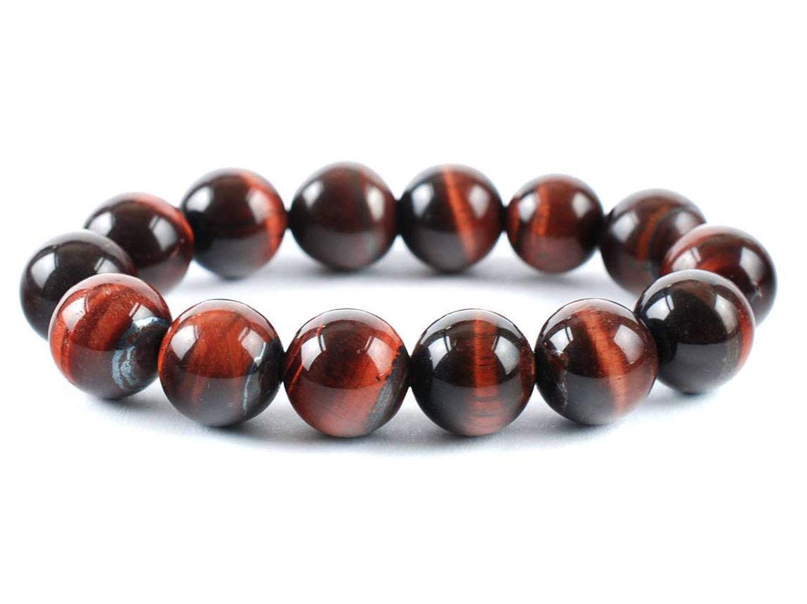 Red Tiger's Eye Tiger Eye Stretch Bracelet, 10mm Beads